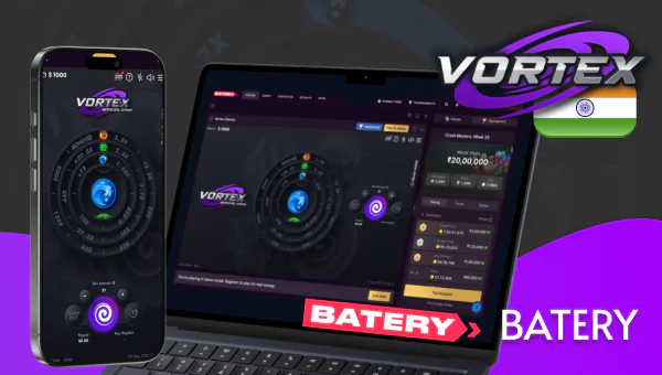 Vortex casino game at Batery in India